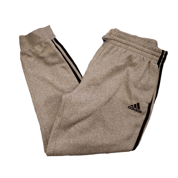 adidas Other - Adidas Light Gray and Black 3 Stripe Drawstring Sweatpants - XL